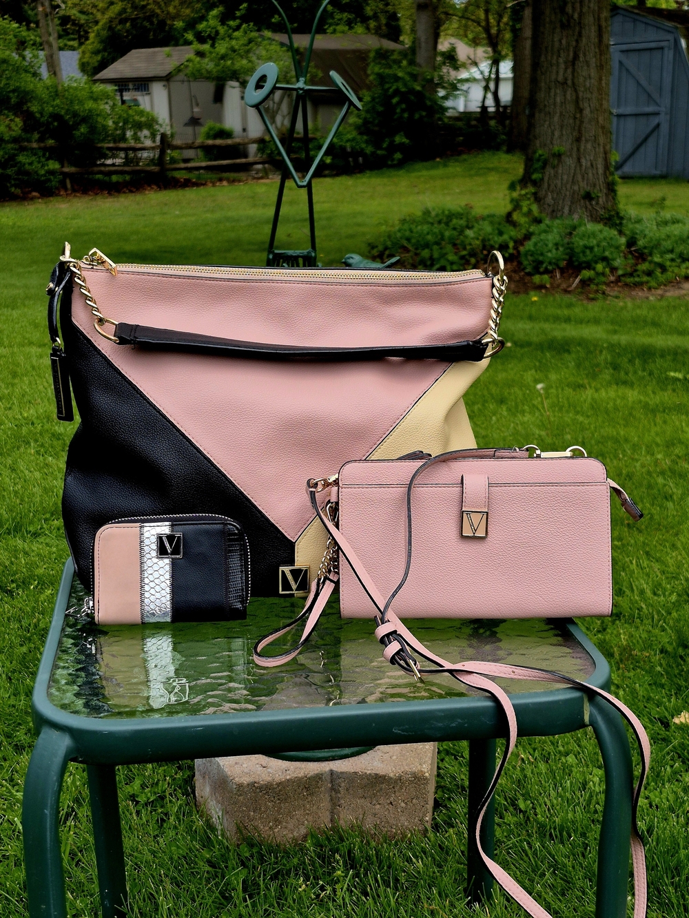 VS Pink, Black & Cream Colorblock Shoulder Bag Set - Picture 6 of 11